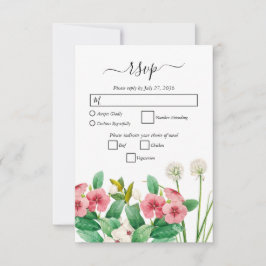 Tarjeta De Confirmación De Asistencia Boda de acuarela de Wildflowers Periwinkle