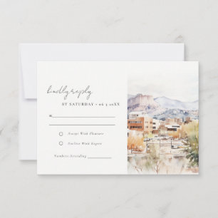 Tarjeta De Confirmación De Asistencia Boda de acuarela en Colorado Springs, Colorado