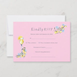 Tarjeta De Confirmación De Asistencia Boda de Acuarela en Pastel Citrus