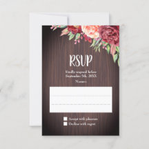 Boda de Acuarela Floral Burgundy Rústica