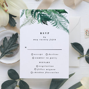 Tarjeta De Confirmación De Asistencia Boda de acuarela moderna y verde fresco
