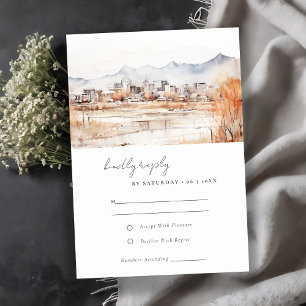 Tarjeta De Confirmación De Asistencia Boda de acuarela Utah de Salt Lake City