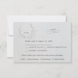 Tarjeta De Confirmación De Asistencia Boda de algodón con relieve hundido falso minimali