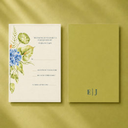 Tarjeta De Confirmación De Asistencia Boda de Anthurium Hydrangea Escultural Moderna