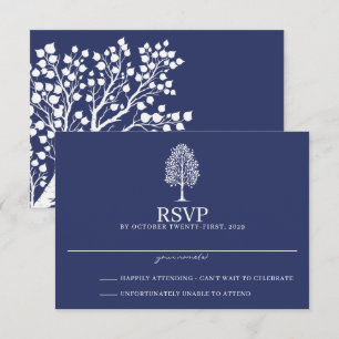 Tarjeta De Confirmación De Asistencia Boda de ápice azul de la marina