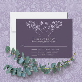 Tarjeta De Confirmación De Asistencia Boda de árbol de berenjenas de vida