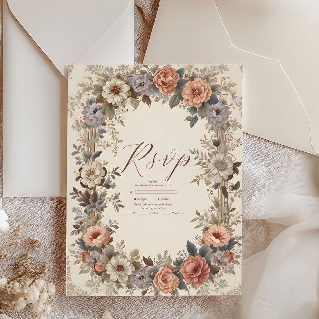 Tarjeta De Confirmación De Asistencia Boda de Art Nouveau del Jardín Botánico (Subido por el creador)