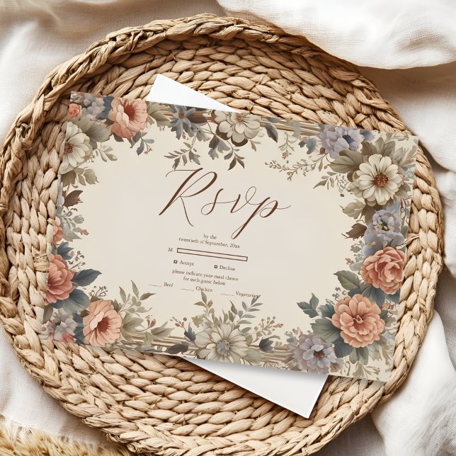Tarjeta De Confirmación De Asistencia Boda de Art Nouveau del Jardín Botánico (Subido por el creador)
