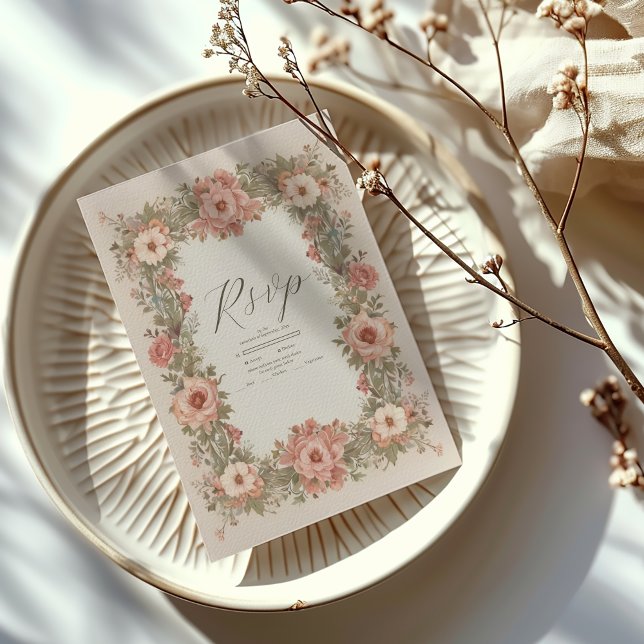 Tarjeta De Confirmación De Asistencia Boda de Art Nouveau del Jardín Botánico (Subido por el creador)