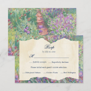 Tarjeta De Confirmación De Asistencia Boda de arte floral francés jardín comida Monet