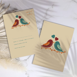 Tarjeta De Confirmación De Asistencia Boda de Aves de Amor
