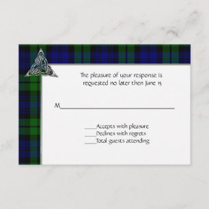 Tarjeta De Confirmación De Asistencia Boda de Black Watch Tartan Plaid