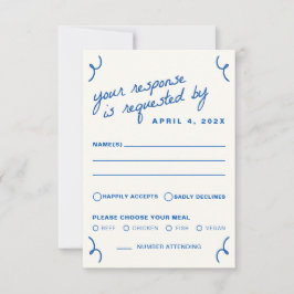 Tarjeta De Confirmación De Asistencia Boda de Blue Drake Together