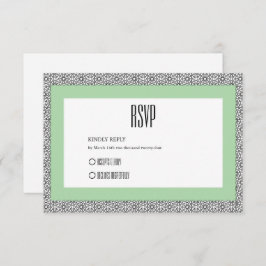 Tarjeta De Confirmación De Asistencia Boda de borde geométrico islámico turquesa