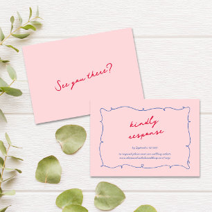 Tarjeta De Confirmación De Asistencia Boda de borde y guión de vibración colorido y capr