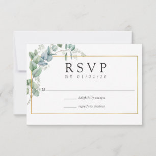 Tarjeta De Confirmación De Asistencia Boda de bosque de eucalipto vegetación