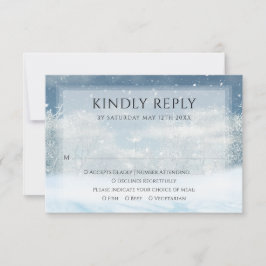 Tarjeta De Confirmación De Asistencia Boda de bosque de nieve invernal