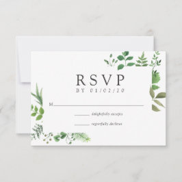 Tarjeta De Confirmación De Asistencia Boda de Bosque de Vegetación