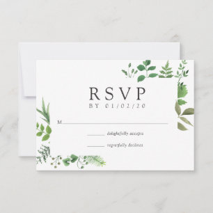 Tarjeta De Confirmación De Asistencia Boda de Bosque de Vegetación