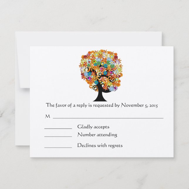 Tarjeta De Confirmación De Asistencia Boda de bosques de pinos encantados (Anverso)