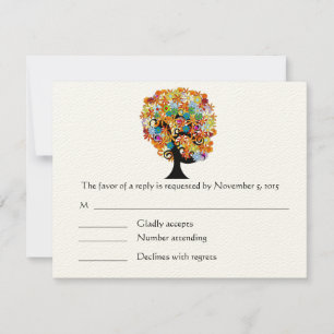 Tarjeta De Confirmación De Asistencia Boda de bosques de pinos encantados