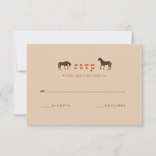 Tarjeta De Confirmación De Asistencia Boda de caballos de la valla de la carrera de caba