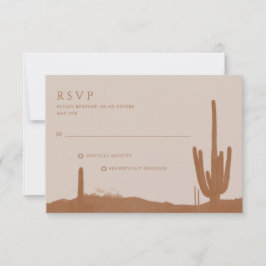 Tarjeta De Confirmación De Asistencia Boda de Cactus en el desierto de Terracotta del su
