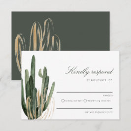 Tarjeta De Confirmación De Asistencia Boda de Cactus moderno Responder con amabilidad a