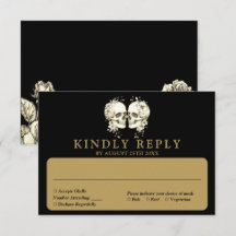 Boda De Calaveras Florales Góticas De Color Negro 