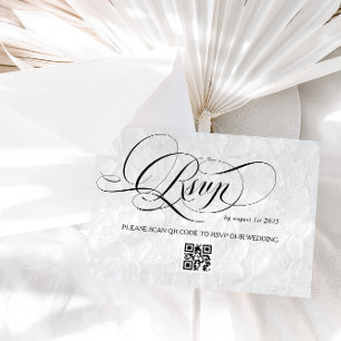 Tarjeta De Confirmación De Asistencia Boda de caligrafía blanca floral