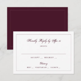 Tarjeta De Confirmación De Asistencia Boda de Caligrafía Clásica de Borgoña