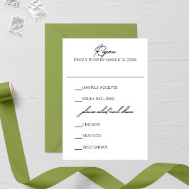 Tarjeta De Confirmación De Asistencia Boda de caligrafía de firma