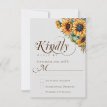 Boda de caligrafía de girasol de acuarela de elega