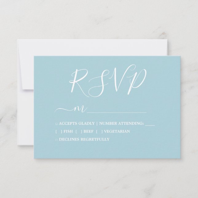 Tarjeta De Confirmación De Asistencia Boda de caligrafía de Moda simple (Anverso)