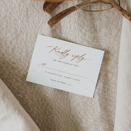 Tarjeta De Confirmación De Asistencia Boda de caligrafía de Naranja Quemado de Boho