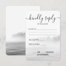 Boda de caligrafía de niebla de lago en B&W person