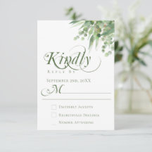 Boda de Caligrafía de Vegetación de Eucalipto Eleg