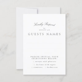 Tarjeta De Confirmación De Asistencia Boda de caligrafía elegante clásica formal