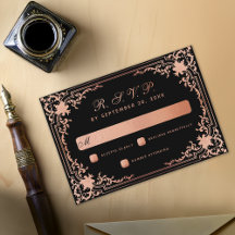 Boda de Caligrafía Elegante Vintage de Black Pink