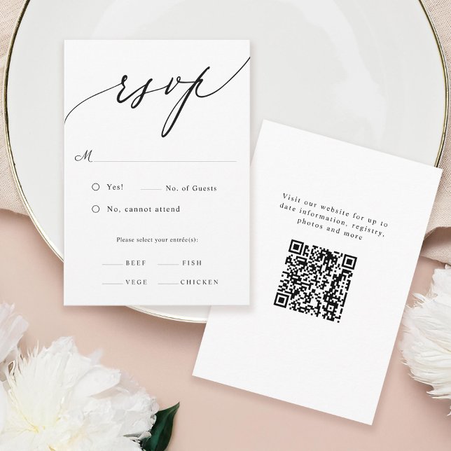 Tarjeta De Confirmación De Asistencia Boda de caligrafía mínima (Subido por el creador)
