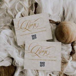 Tarjeta De Confirmación De Asistencia Boda de caligrafía romántica de marfil