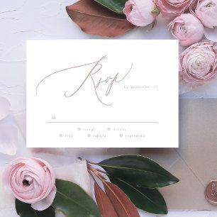Tarjeta De Confirmación De Asistencia Boda de caligrafía rosada moderna