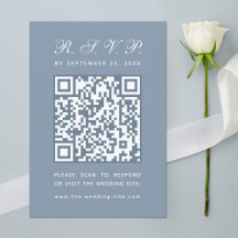 Boda de caligrafía simple código QR grande azul po