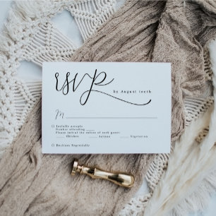 Tarjeta De Confirmación De Asistencia Boda de caligrafía simple y elegante