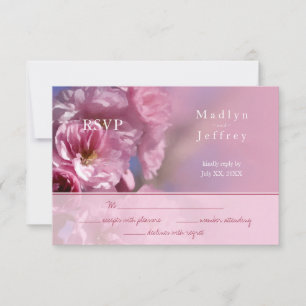 Tarjeta De Confirmación De Asistencia boda de cerezo rosa en flor en primavera