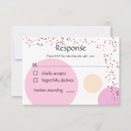 Tarjeta De Confirmación De Asistencia Boda de círculos de confetti rosado