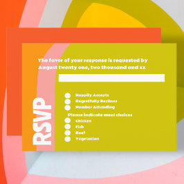 Tarjeta De Confirmación De Asistencia Boda de Citrus Retro Negrita