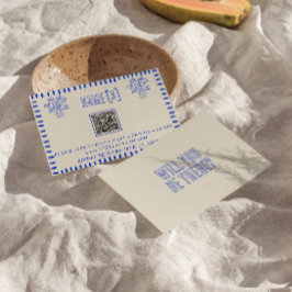 Tarjeta De Confirmación De Asistencia Boda de código QR con grillos rápidos de mano dibu