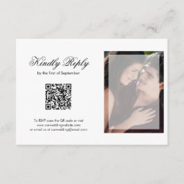 Tarjeta De Confirmación De Asistencia Boda de código QR con guión de Moda moderna
