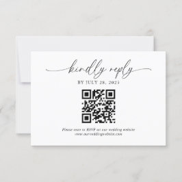 Tarjeta De Confirmación De Asistencia Boda de código QR con guión elegante clásico